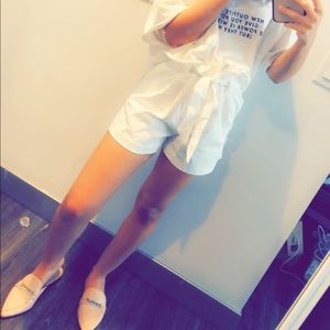 TRF Zara white shorts